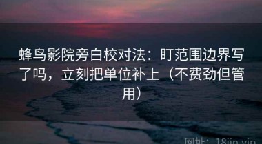 蜂鸟影院旁白校对法：盯范围边界写了吗，立刻把单位补上（不费劲但管用）