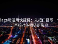 读age动漫用快捷键：先把口径写一句，再核对传播链断裂吗