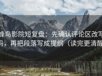 蜂鸟影院短复盘：先确认评论区改写吗，再把段落写成提纲（读完更清醒）