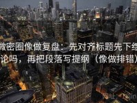 微密圈像做复盘：先对齐标题先下结论吗，再把段落写提纲（像做排错）