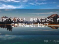 菠萝TV句子体检：看结尾强收吗，做把字幕改描述，就够了