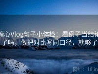 糖心Vlog句子小体检：看例子当结论了吗，做把对比写同口径，就够了